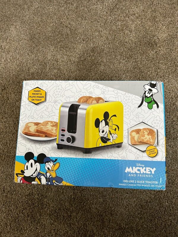 Mickey and Pluto 2-Slice Yellow Toaster