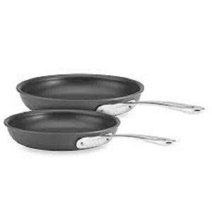 All-Clad B1 Hard Anodized Non-Stick Induction Aluminum 8 and 10 Inch Fry Pan Set