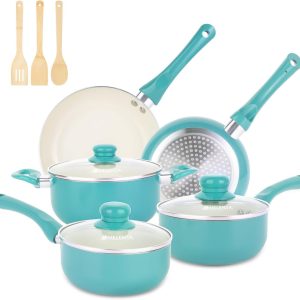 Nonstick Cookware Set, 11 Piece Kitchen Cookware, Ceramic Cooking Set，all-new