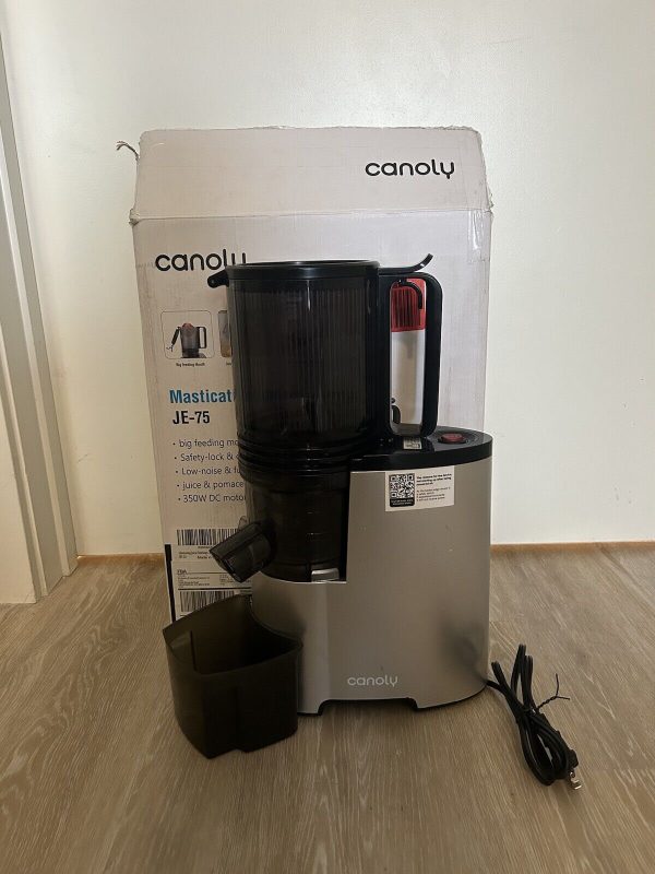 Canoly Cold Press Masticating Juicer JE-75 Extra Large 5.4″ Feed 350W Easy Clean