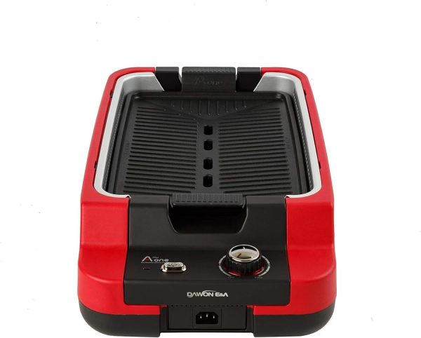 Smokeless Indoor Grilling: Enjoy Delicious Food, Skip the Smoke & Odor (Red)