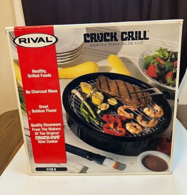 Rival Crock Grill Smokeless indoor electric grill. Healthy, Grilled Food 5730B