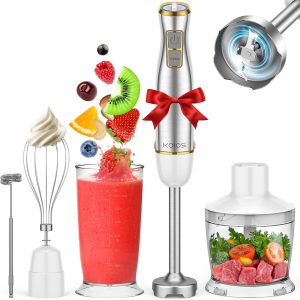 Immersion Blender, 1100W 5-In-1 Multi-Purpose Hand Blender, 12-Speed Immersion B