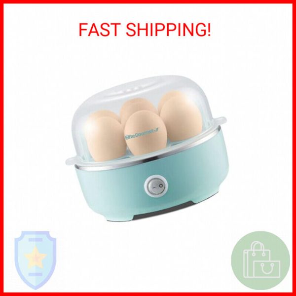 Elite Gourmet EGC115M Easy Egg Cooker Electric 7-Egg Capacity, Soft, Medium, Har