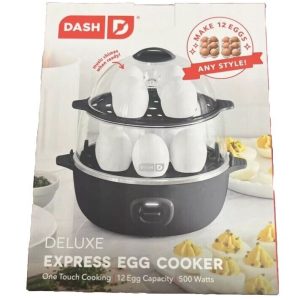 DASH Deluxe Express Egg Cooker Large Electric Steamer Cooks 12 Eggs FAST NIB