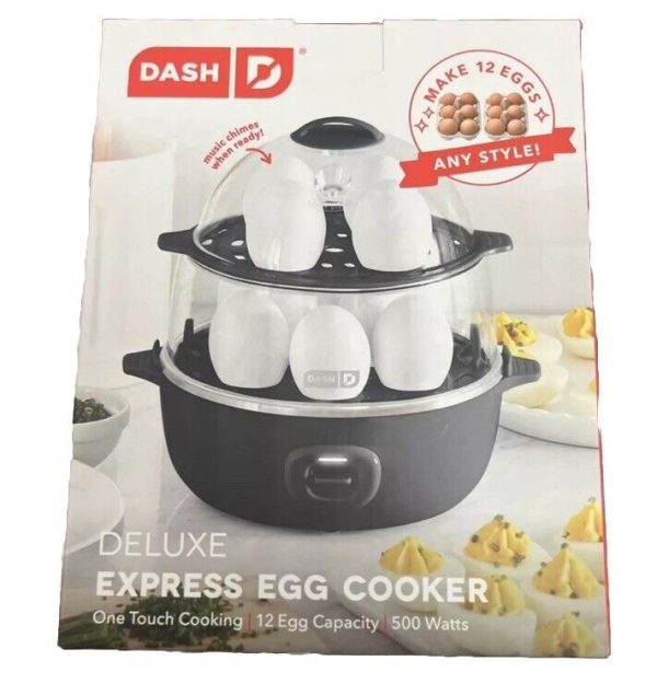 DASH Deluxe Express Egg Cooker Large Electric Steamer Cooks 12 Eggs FAST NIB