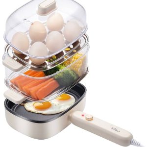 Egg Cooker, Hard Boiled Egg Cooker with 12 Egg Capacity, Stainless Steel Egg Mak