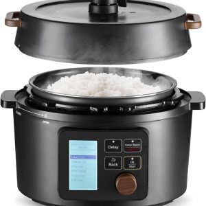 IRIS USA Pressure Rice Cooker Japanese 3Qt 8-in-1 Electric Pressure Cooker,Black