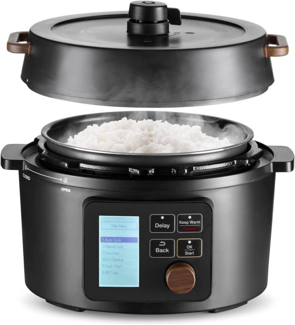 IRIS USA Pressure Rice Cooker Japanese 3Qt 8-in-1 Electric Pressure Cooker,Black