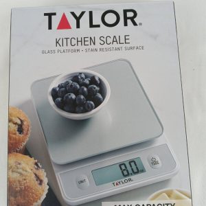 Taylor Digital Kitchen Glass Top 11lb Food Scale Silver Model# 5280385SV, NEW