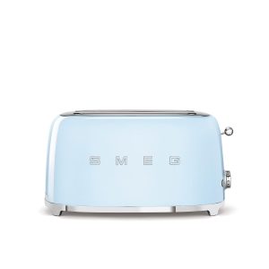 Smeg TSF02PBUS Pastel Blue 50’s Retro Style 4 Slice Toaster (Open Box) Box Dmg