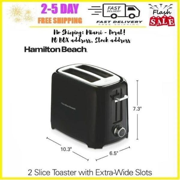 Hamilton Beach 2 Slice Toaster with Extra-Wide Slots, Black, 22217 ✅✅✅