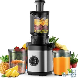 Cold Press Juicer, Juicer Machines Fit Whole Fruit and Vegetable, Masticating Ju