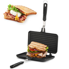 Sandwich Maker, Non-stick Grill Panini Maker Pan with Handle, Stovetop Toaste…