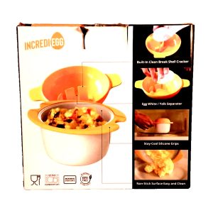 IncrediEgg Microwave Egg Cooker Built-in Shell Cracker & Egg Yolk Separator