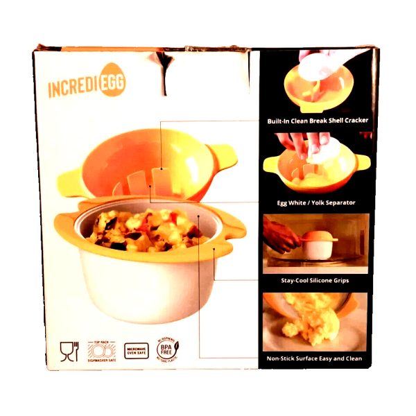 IncrediEgg Microwave Egg Cooker Built-in Shell Cracker & Egg Yolk Separator