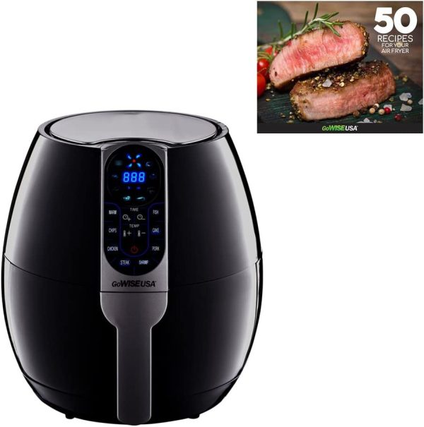 3.7-Quart Programmable Air Fryer with 8 Cook Presets, GW22638 – Black