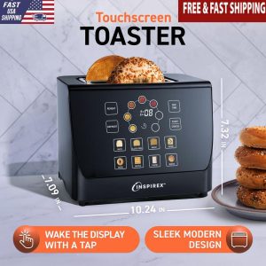 Smart Toaster Touchscreen Digital Display Extra Wide Slots Timer Functions New