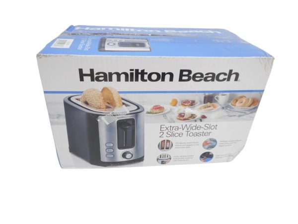 HAMILTON BEACH 22633 EXTRA-WIDE SLOT 2 SLICE TOASTER, BLACK