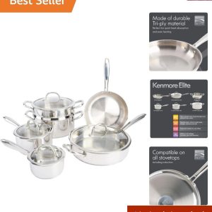 Premium 10-Piece Stainless Steel Cookware Set – Induction Ready & Durabl.