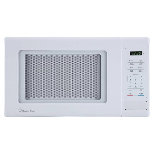 Magic Chef 0.9 Cubic Feet 900 Watt Stainless Countertop Microwave Oven, White