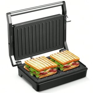 Panini Press Grill, Compact Size, Gourmet Sandwich Maker With Non-Stick Coating