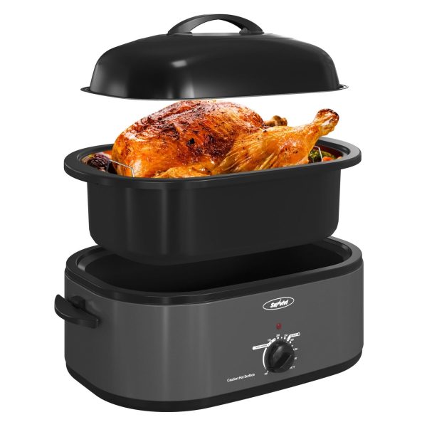 Sunvivi Electric Roaster,18 Quart Roasting Oven with Self-Basting Lid Removab…