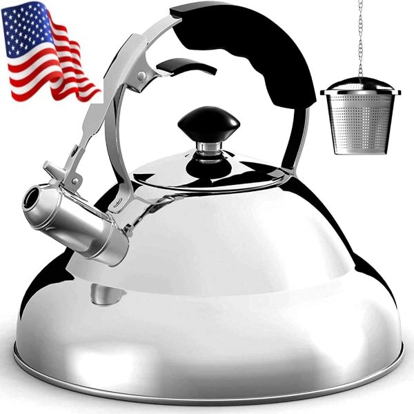 Whistling Tea Kettle for Stove Top – 2.75 Quart Tea Pots for Stove Top W/Stainle