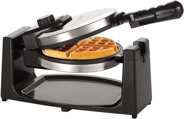 Classic Rotating Belgian Waffle Maker with Nonstick Plates, Removable