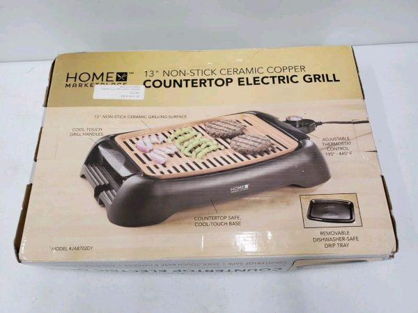 HOME MARKETPLACE 13′ NON-STICK CERAMIC COPPER COUNTERTOP ELECTRIC GRILL