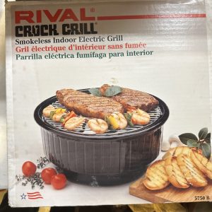 Vintage Rival Crock Grill Smokeless Indoor Electric Grill Black 5750 (Complete)