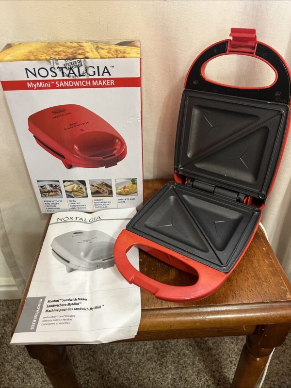 Nostalgia MyMini Sandwich Maker Brand New In Box Red in Color