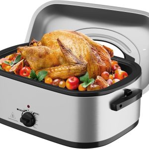 Sunvivi 24-Qt Electric Roaster Oven with Self-Basting Lid Turkey Roaster Oven