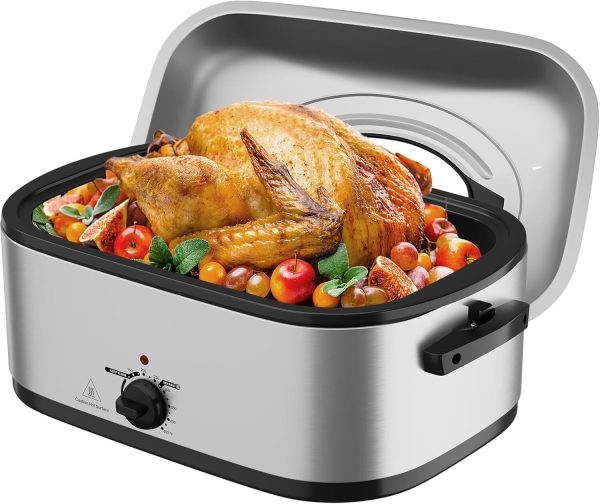 Sunvivi 24-Qt Electric Roaster Oven with Self-Basting Lid Turkey Roaster Oven