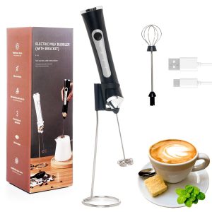 Rechargeable Milk Frother Handheld For Coffee,3 Speeds Frother Wand With Stan…