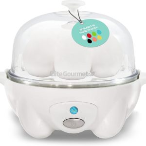 Elite Gourmet EGC-007## Rapid Egg Cooker, 7 Easy-To-Peel, Hard, 7 Egg, White