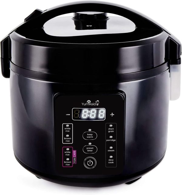 Yum Asia Kumo YumCarb Rice Cooker with Ceramic Bowl Advanced Fuzzy Logic 5.5Cups