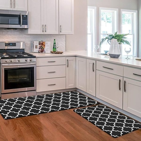 2Pack(17.3*60+17.3*29”) Kitchen Mat Sets,Heavy Duty PVC Waterproof Non-Skid Rug