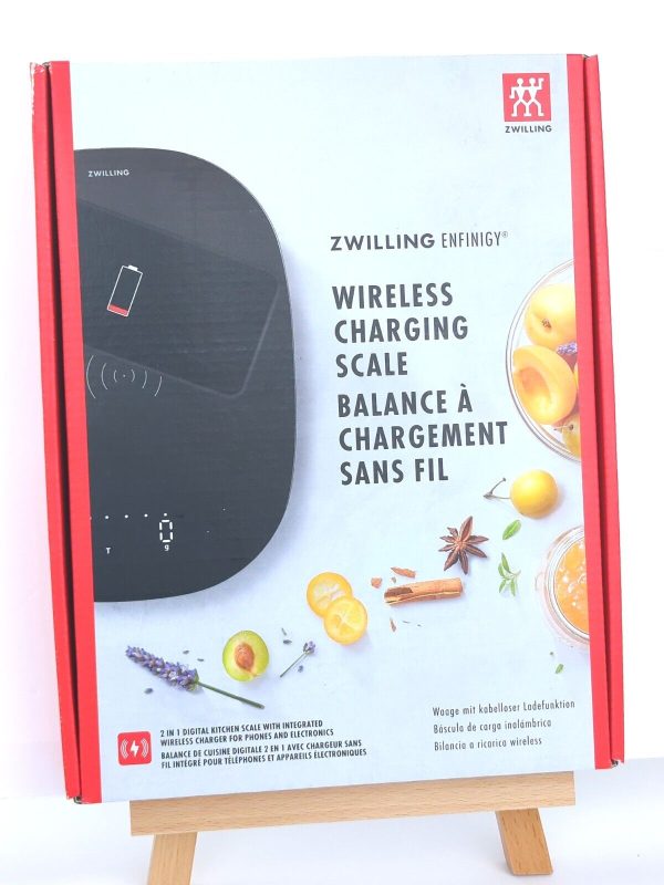 ZWILLING Enfinigy WIRELESS Charging Station & Digital Kitchen Scale (BLACK) NEW!