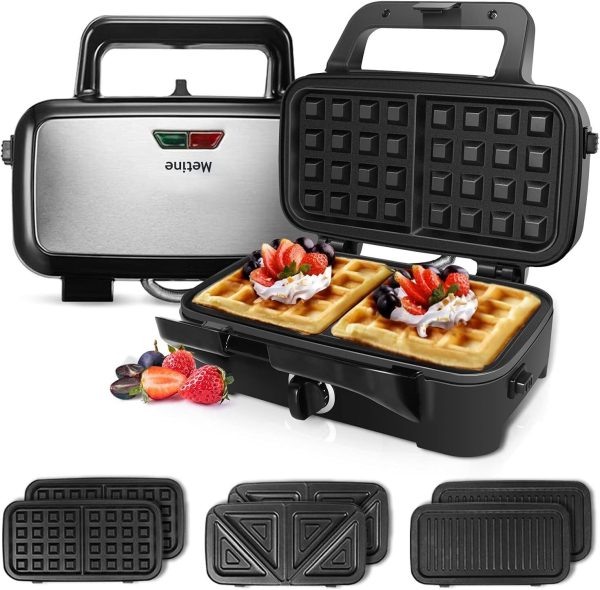 Waffle Makers, 3-in-1 Iron Panini Press Sandwich Maker with BLACK