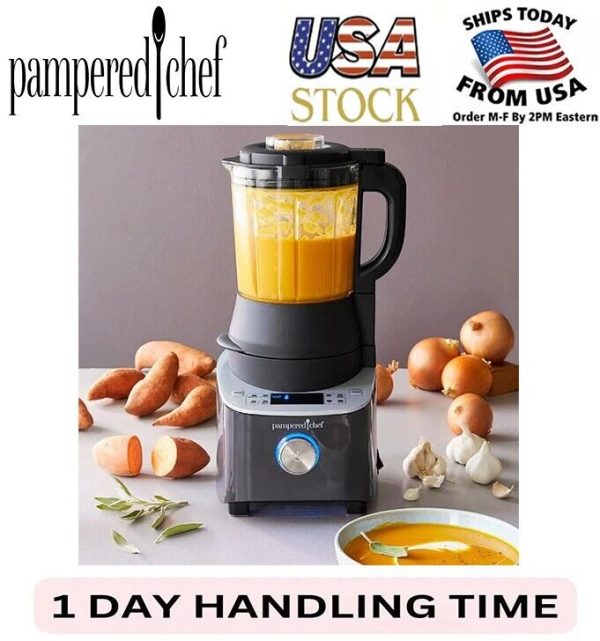 Pampered Chef: Deluxe Cooking Blender #100125 – New FreeShipping – $349 value