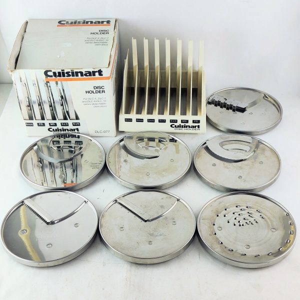 Cuisinart DLC-8 DLC-10 DLC-X Set of 7 Disc Blades w/ Holder Japan Lot Processor