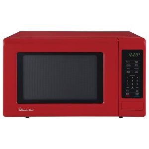 Magic Chef 0.9 Cubic Feet 900 Watt Stainless Countertop Microwave Oven, Red