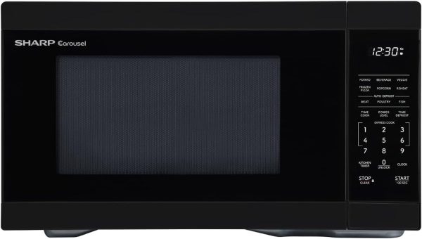 1.1 Cu Ft 1000W Countertop Microwave with 12.4″ Turntable – Black