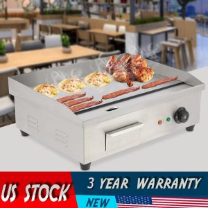 3000W 22″ Commercial Electric Countertop Griddle Flat Top Grill Hot Plate BBQ