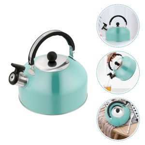 Turquoise Tea Kettles Stovetop Whistling Water Heater Chirping