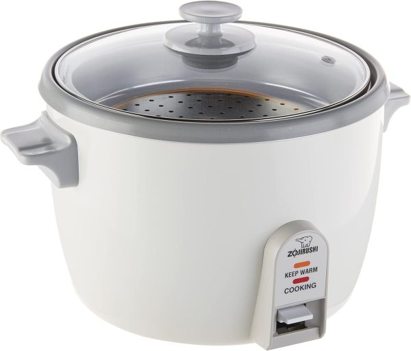 Zojirushi NHS-18 10-Cup (Uncooked) Rice Cooker,White 9-1/4 Inch High To Lid Knob