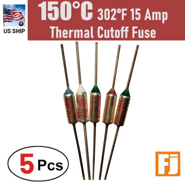 5 Pieces Thermal Fuse Cutoff RY TF | 150°C 302°F | 15Amp | 250V A31 | US Ship