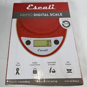 New Escali Primo Digital Kitchen Scale Red 11 lb Sealed Buttons 5,000g Shipping