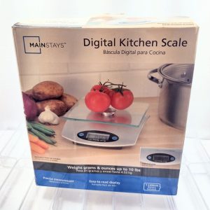 Mainstays Digital Kitchen Scale Weighs Grams and Ounces up to 10 Lbs